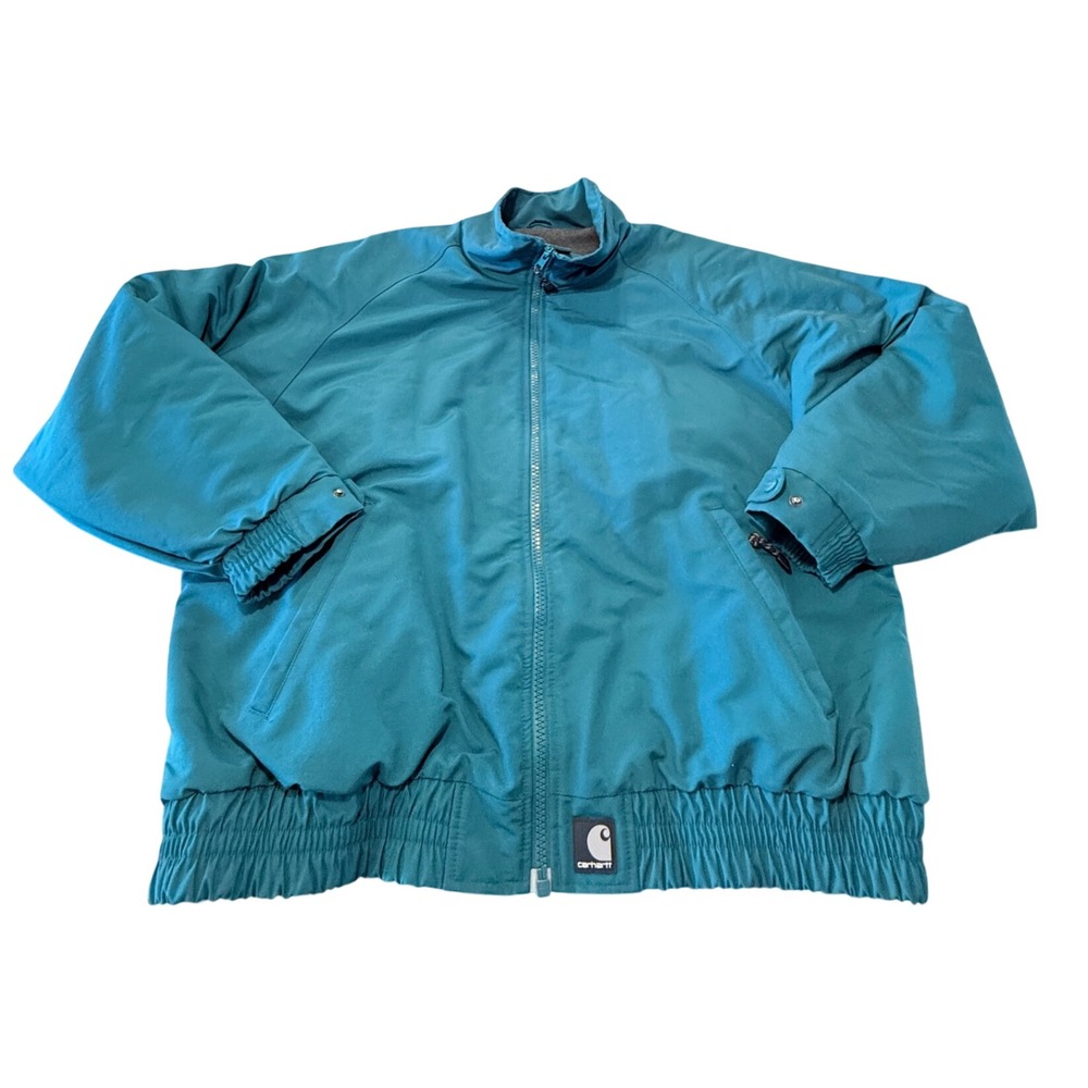 Carhartt J72 DTL Nylon Bomber Jacket Dark Teal Mens 2XL Regular Fleece Lined